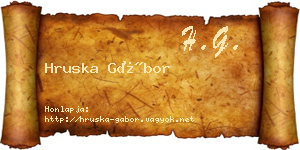 Hruska Gábor névjegykártya