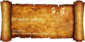 Hruska Gábor névjegykártya